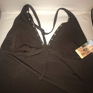 Brown Tankini Top Only NWT